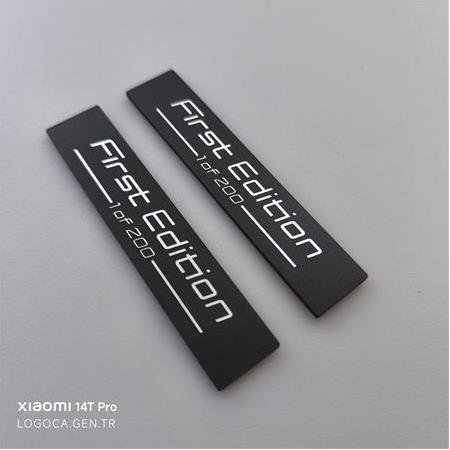 2 adet BMW First Edition Gümüş & Siyah plastik Çıkartma - 10x2cm - Kendinden Yapışkanlı Kaliteli