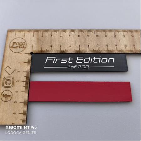 2 adet BMW First Edition Gümüş & Siyah plastik Çıkartma - 10x2cm - Kendinden Yapışkanlı Kaliteli