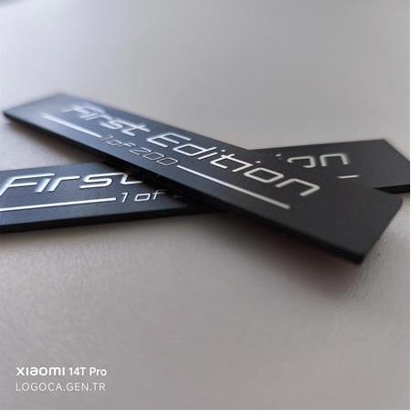 2 adet BMW First Edition Gümüş & Siyah plastik Çıkartma - 10x2cm - Kendinden Yapışkanlı Kaliteli