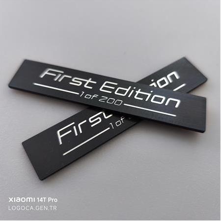 2 adet BMW First Edition Gümüş & Siyah plastik Çıkartma - 10x2cm - Kendinden Yapışkanlı Kaliteli