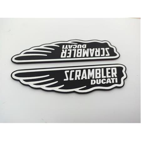 Ducati scrambler motosiklet etiketi Plastik etiket badge sticker