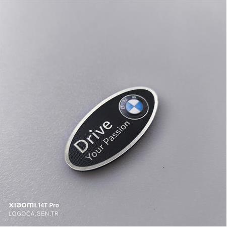 2 adet BMW Drive Your passion oval plastik etiket - Kendinden Yapışkanlı