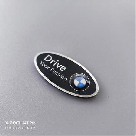 2 adet BMW Drive Your passion oval plastik etiket - Kendinden Yapışkanlı