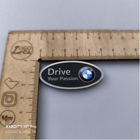 2 adet BMW Drive Your passion oval plastik etiket - Kendinden Yapışkanlı