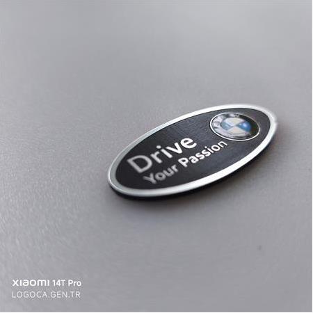 2 adet BMW Drive Your passion oval plastik etiket - Kendinden Yapışkanlı