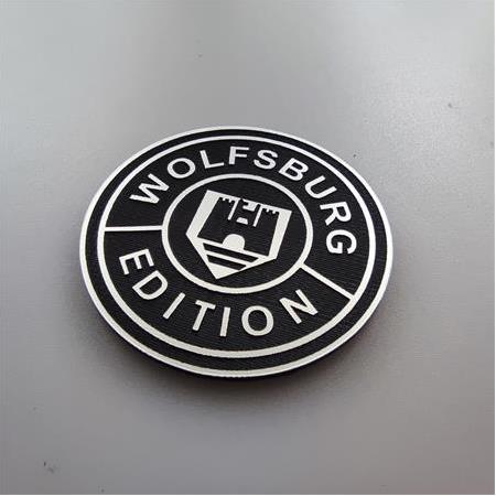 volkswagen wolfsburg edition yuvarlak plastik etiket
