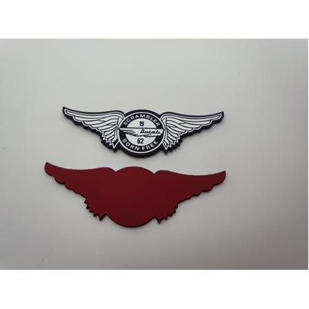 Ducati scrambler kanatlı motosiklet etiketi alüminyum Görünümlü Plastik etiket badge sticker