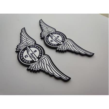 Ducati scrambler kanatlı motosiklet etiketi alüminyum Görünümlü Plastik etiket badge sticker