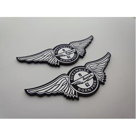 Ducati scrambler kanatlı motosiklet etiketi alüminyum Görünümlü Plastik etiket badge sticker