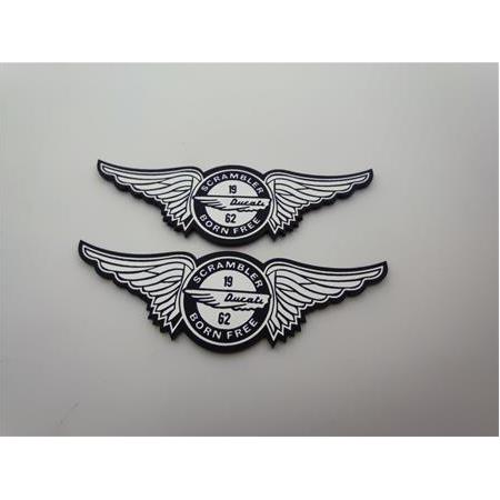 Ducati scrambler kanatlı motosiklet etiketi alüminyum Görünümlü Plastik etiket badge sticker