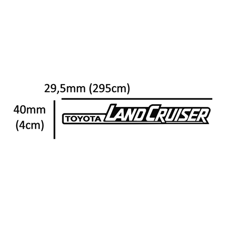 Toyota Land Cruiser gümüş siyah plastik etiket