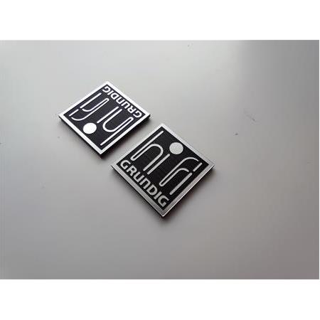 Grundig hifi logo etiket grundig yazısı altta