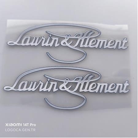 Skoda Laurin klement UV baskı etiket (2 adet 12x4cm)